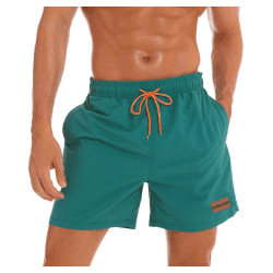 Ougelebo Badehose Herren mit Reißverschlusstasche Badeshorts Schnelltrocknend 3XL Dunkelgrün