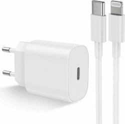 iPhone Ladegerät mit Ladekabel Schnellladekabel Original 2M, USB C Power Adapter Schnellladegerät Type C Ladestecker Netzteil mit Lightning Kabel für iPhone 14/13/12/11/iPad/XS/SE/Pro Max/Mini 1Pack White