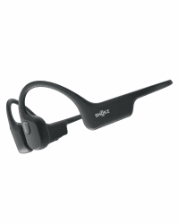 SHOKZ OpenRun Knochenschall Kopfhörer, Open-Ear Sport Bluetooth Kopfhörer mit Noise-Cancelling Mikrofon, IP67 wasserdichte kabellose Ohrhörer zum Laufen, 8 Std Spielzeit, USB-C, mit Sport-Stirnband Standard Gomet Grau