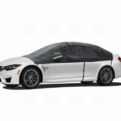 BEXITA Halbgarage Auto Winter Abdeckplane Wasserdichte Outdoor Auto Autoabdeckung Halbe Autoplane Auto Scheibenabdeckung Front und Heckscheibe Abdeckung Universelle für Limousine C4- Limousine &Coupe (Universelle)