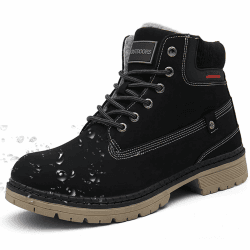 Eagsouni Winterschuhe Herren Damen Gefütterte Stiefel Warm Schneestiefel Wasserdicht Winterstiefel Winter Boots Outdoor 39 EU Schwarz