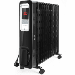 Aigostar Oil Monster 33JHH - 2500W Ölradiator Energiesparender, LCD Elektro Heizkörper mit 13 Rippen,4 Heizstufen,Thermostat, Fernbedienung,Überhitzungsschutz, Elektroradiator Elektro Heizung 2500 Watt / 13 Rippen / Schwarz
