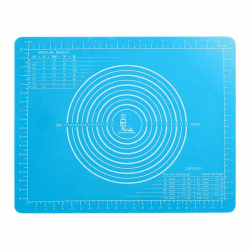 SUPER KITCHEN Rutschfeste Backunterlage Antihafte Backmatte Silikon Groß Teigunterlage Ausrollmatte XL Silikonmatte Fondant Pizza Teigmatte - Epoxidharz Resin Matte (50×40cm, Blau) Blau 50 x 40cm
