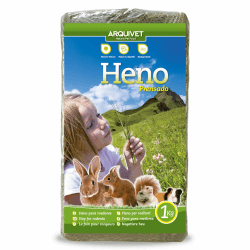 Arquivet Gepresstes Heu für Nagetiere und Kleinsäuger – Kaninchen, Meerschweinchen, Hamster, Eichhörnchen – 1 kg