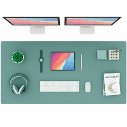 K KNODEL Tischunterlage, Schreibtischunterlage, 120 x 60cm PVC Tischunterlage, Laptop Tischunterlage, wasserdichte Schreibunterlage für Büro- oder Heimbereich, doppelseitig (Grün/Grau) Grün / Grau 60cm x 120cm