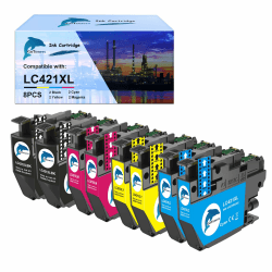 GoToners LC421XL LC-421XLVAL Tintenpatronen Value Pack Kompatibel Druckerpatronen für Brother LC421 LC-421XL Multipack Patronen für Brother DCP-J1050DW DCP-J1140DW MFC-J1010DW (8er-Pack) LC421XL 8-PACK