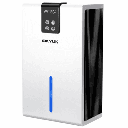 Luftentfeuchter Elektrisch 2700ml, Luftentfeuchter für Zuhause mit automatischer Abschaltung, 7-Farben-LED-Licht, ideal für Wohnmobil, Badezimmer, Schlafzimmer,Keller (Weiß)