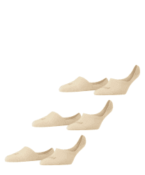FALKE Damen Invisible Step High Cut 3-Pack Füßlinge atmungsaktive nachhaltige Baumwolle Invisible verstärkt weicher Rand und Silikon an der Ferse für besten Sitz und guten Halt einfarbig 3 Paar 41-42 Beige (Cream 4011) neu - umweltfreundlich