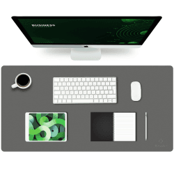 K KNODEL Tischunterlage, Schreibtischunterlage, 80 x 40cm PVC Tischunterlage, Laptop Tischunterlage, wasserdichte Schreibunterlage für Büro- oder Heimbereich, doppelseitig (Dunkelgrau/Schwarz) Dunkelgrau / Schwarz 40cm x 80cm