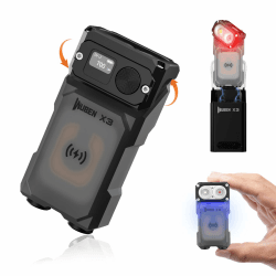 WUBEN X3 PRO Aufladbar Mini Taschenlampen mit Ladekoffer und Magnet, Taschenlampe mit um 180 Grad drehbarem Kopf, IP65 wasserdicht, LED Schlüsselanhänger, 10 Modi, Typ-C-Ladeband für Camping,Geschenk Schwarzer X3 & Schwarzer Kasten