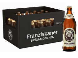 Franziskaner Kellerbier Flaschenbier, MEHRWEG im Kasten, Kellerbier Bier aus München (20 x 0.5 l)