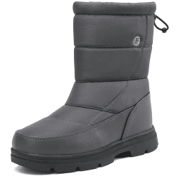 BARFULKER Winterschuhe Herren Damen Winterstiefel Outdoor Warm Gefüttert Schneestiefel,Gr.36-46 EU 38 EU Grau