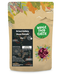 Wholefood Earth Dried Edible Rose Petals 50g | Vegan | GMO Free