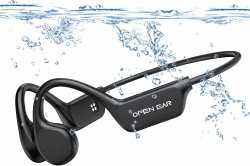 Relxhome Kopfhörer Schwimmen, Knochenschall Kopfhörer Bluetooth 5.4, 10 Stunden Spielzeit, MP3 Sport Kopfhörer Eingebaute 32GB Speicher, IPX8 Wasserdicht, Open Ear Kopfhörer für Schwimmen Laufen Black