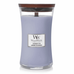 WoodWick Large Hourglass Scented Candle | Lavender Spa | with Crackling Wick | Burn Time: up to 130 Hours Lavender Spa große Kerze im Sanduhrglas