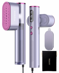 Reise Dampfglätter mit weltweiter Spannung 100-240V Tragbare Steamer für Kleidung, 2-in-1 Reisebügeleisen 1000W Steam iron, schnelles Aufheizen Steamer dampfglätter für Globale Reisen Lila Violet