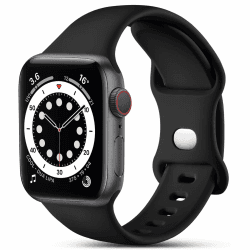 CeMiKa Kompatibel mit Apple Watch Armband 41mm 40mm 38mm 42mm, Ersatz Silikon Sport Armbänder Kompatibel mit iWatch Armband Series 10 9 8 7 6 5 4 3 2 1 SE, Damen Herren, Schwarz Schwarz 38mm/40mm/41mm-M/L