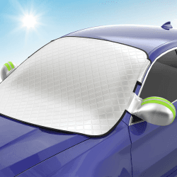 Auto Frontscheibenabdeckung, Magnetische Auto Windschutzscheibe Frost Schnee Abdeckung mit 9 Magneten und Zwei Spiegelabdeckungen, Verstärkter Schnee, Eis, Frost, Staub, Anti-UV Autoabdeckungen