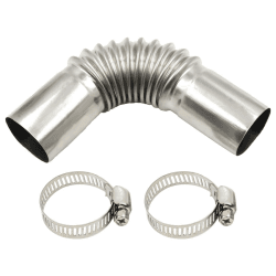 Edelstahl Abgasrohr Winkelverbinder, 24MM GasEntlüftungsschlauch Abgasrohr Standheizung Standheizung für Stromerzeuger Diesel Heizung, mit 2 Clips