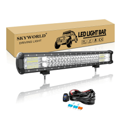 SKYWORLD Led Arbeitsscheinwerfer Bar, 23 Zoll 59CM 324W LED Lightbar mit 12V kabelbaum, Zusatzscheinwerfer Auto LED Arbeit Licht Bar für 4x4 Offroad SUV UTV ATV LKW Traktor, 6000K Weiß 23 Zoll 324W + Kabelbaum