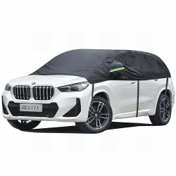 BEXITA Halbgarage Auto Winter Abdeckplane wasserdichte Outdoor Auto Autoabdeckung Halbe Autoplane Auto Scheibenabdeckung Front und Heckscheibe Abdeckung C2- SUV&Wagon(Länge von weniger als 480 cm)