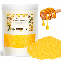 LDUMODUW 906g Bienenwachs für Kerzen Selber Machen, 100% Natürliches Bienenwachs Pastillen, Perfekt Geeignet Bienenwachs für DIY Kerzenherstellung, Bienenwachstücher, Seife & Holzpolitur