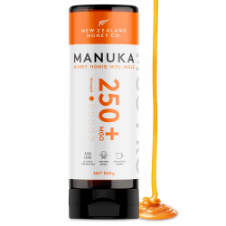 New Zealand Honey Co. Manuka Honig MGO 250+ | 500g Quetschflasche | Aktiv und Roh | Hergestellt in Neuseeland | Zertifiziertem Methylglyoxal Gehalt | 500g