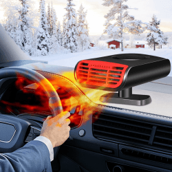 DASIAUTOEM Autoheizung 12V, Heizlüfter Auto, Tragbare Auto Lüfter Heizlüfter 150W, Defogger Ventilator Zusatzheizung mit Zigarettenanzünder Stecker für Windschutzscheibe Defogger 360° Drehbarer