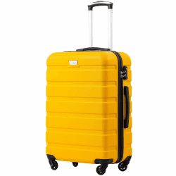 COOLIFE Koffer Premium Koffer Hartschalenkoffer Trolley Rollkoffer Reisekoffer Kofferset Handgepäck mit TSA-Schloss und 4 Rollen (Zitronengelb, Mittelgroßer Koffer) Mittelgroßer Koffer Zitronengelb