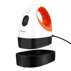 Calogy Transferpresse Mini Hitzepresse, Presse Plotter Maschine, Kleine Heißpresse mit 3 Heizstufen, Tragbare Mini Heat Press Temperaturanzeige Für T-Shirts, Schuhe, Hüte, HTV-Vinyl (Weiß Orange)
