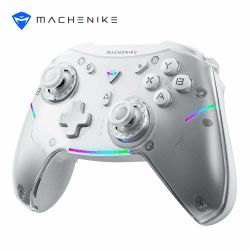 Machenike G5 Pro Wireless Controller für Windows PC,Switch,IOS&Android,RGB Lichter,PC Controller Hall Effekt Joystick＆Trigger/Gyroskop (Weiß)