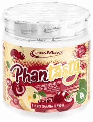 IronMaxx Phantasty - Cherry Banana 250g Dose | Veganes Geschmackspulver mit Echten Frucht- oder Nussstückchen | Perfekter Zuckerersatz Cherry Banana 250 g (1er Pack)