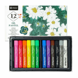 Artecho Ölpastellkreide 12er Set, lichtechte Farben, Sanfte Berührung, Einfaches Mischen und Schattieren, Ideal für Künstler, Hobbymaler, Schule. 1 stück (12er Pack)