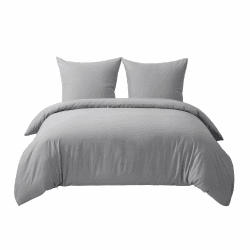 BEDSURE Bettwäsche 135x200 2teilig Grau - Bettwäsche Grau 1 Bettbezug 135x200 cm + 1 Kissenbezug 80X80 cm, ÖKO-TEX Bettwäsche-Sets Polyester Mikrofaser mit Reißverschluss 01 - Grau 135 x 200 cm