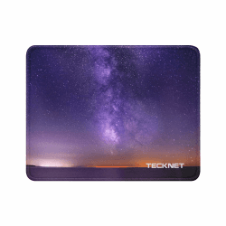 TECKNET Mauspad, 28 x 21 cm Gaming Mousepad mit Wasserdicht und Rutschfester Gummi für PC-Büro, Arbeit, Gaming, Studium, Laptop, Computer, Zuhause-Sternenhimmel Starry sky 280L x 210B mm