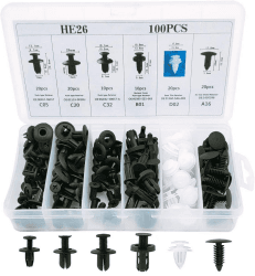 Auto Befestigung Clips Universal Türverkleidung Klammern Kunststoffnieten Stoßstangen Zierleisten Kunststoff Befestigungclips Auto Clip Set 100Pcs
