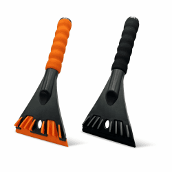 KUKKUME Eiskratzer Auto 2 Stück Scheibenkratzer schneekratzer Eiskratzer mit Schaumstoff Griff Autokratzer für Auto SUV Kleine Lastwagen Windschutzscheiben Seitenscheiben (Schwarz+ Orange) Schwarz + Orange