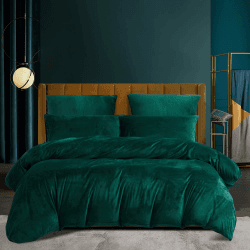 Luofanfei Plüsch Bettwäsche Winter 200x220 Dunkelgrün Grün Warme Kuschel Samt Flausch Bettwäsche Set Doppelbett Cashmere Touch Microfaser Fleece Bettbezug 220x200 mit Kopfkissenbezüge 80x80 cm Dunkelgrün 200X220 cm 80X80x2 cm