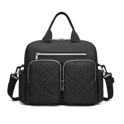 KONO Baby-Wickeltasche, stilvoll, für Mama und Papa, wandelbare Reisetasche mit isolierten Taschen Schwarz