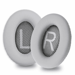 YOCOWOCO Ersatz Ohrpolster für Bose QC25 QC35 QC35 ii QC15 QC2/ Ae2 Ae2i Ae2w/ SoundTrue & SoundLink Around-Ear Kopfhörer Ohrpolster Ohrkissen für Bose Quietcomfort 25 Quietcomfort 35 Silber