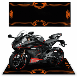 QYSaiXuan Motorradteppich Waschbar Fahrradteppich rutschfest Gummimatte für Motorrad, Fahrrad, Garage 200 x 60cm Premium Öl Auffangmatte style-5 60 x 200 cm
