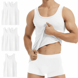 YouShow Unterhemd Herren 3/5er Pack 100% Baumwolle Tank Top Feinripp XL 5*weiß