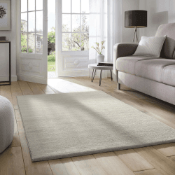 Taracarpet Supersoft kurzflor Teppich Fiona Wohnzimmer Schlafzimmer Kinderzimmer Flur Läufer waschbar rutschfest Uni Sand 160x230 cm