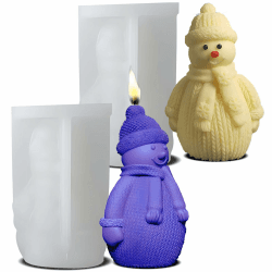 ZHYLUO Silikonformen Gießformen Weihnachten Schneemann 2 Stück Gießformen Silikon Weihnachten Schneemann,Silikonformen Gießformen Kerzen für die Herstellung von Kerzen,Aromasteinen,Schokolade
