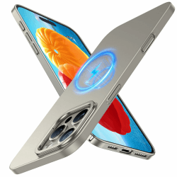 TORRAS Ultra Dünn für iPhone 16 Pro Hülle für MagSafe [Nr. 1 Magnetkraft] Handyhülle iPhone 16 Pro Stoßfest Kratzfest & Samtiger Griff Slim Hülle iPhone 16 Pro Case mit Kamera-Ständer Grau Natürliches Titan iPhone 16 Pro