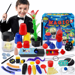 Heyzeibo Zauberkasten - Zaubertricks Set für Kinder mit Zauberstab, Neuheit Magie Requisiten Zauber Tricks Geburtstag Geschenk für Magier Junge Mädchen