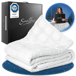 Samthus Gewichtsdecke 135x200cm 6kg TÜV Süd Zertifiziert - Entspannungsdecke 100% Baumwolle - Schwere Anti-Stress & Therapiedecke - Besser schlafen mit unserer schweren Bettdecke - Weighted Blanket 135 x 200 cm 6.0 Kilogramm