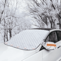 CaiTang Frontscheibenabdeckung Auto, Windschutzscheibe Abdeckung mit 5 Magnet, Windschutzscheibenabdeckung, Scheibenabdeckung Auto, Faltbar gegen Sonne, Schnee, Frost, Staub, 225 * 110cm BLANC 5 Magnet
