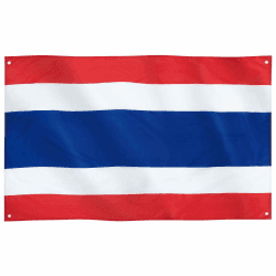 Runesol Thailand Flagge, 91x152cm (3ft x 5ft), 4 Ösen, thailändische Flagge, Thai Flagge dreifarbig, Thong Trairong, Premium-Fahnen für drinnen und draußen, lebendige Farben Thailand 3 x 5 ft
