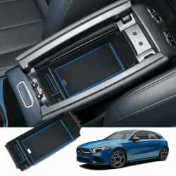 BIXUAN kompatibel mit Mercedes Benz A-Klasse W177 V177 B-Klasse W247 GLA H247 X247 EQA EQB Mittelkonsole Aufbewahrungsbox Ablagefach zubehör,Armlehne Organizer Tray Mittelarmlehne Handschuhfach Blau